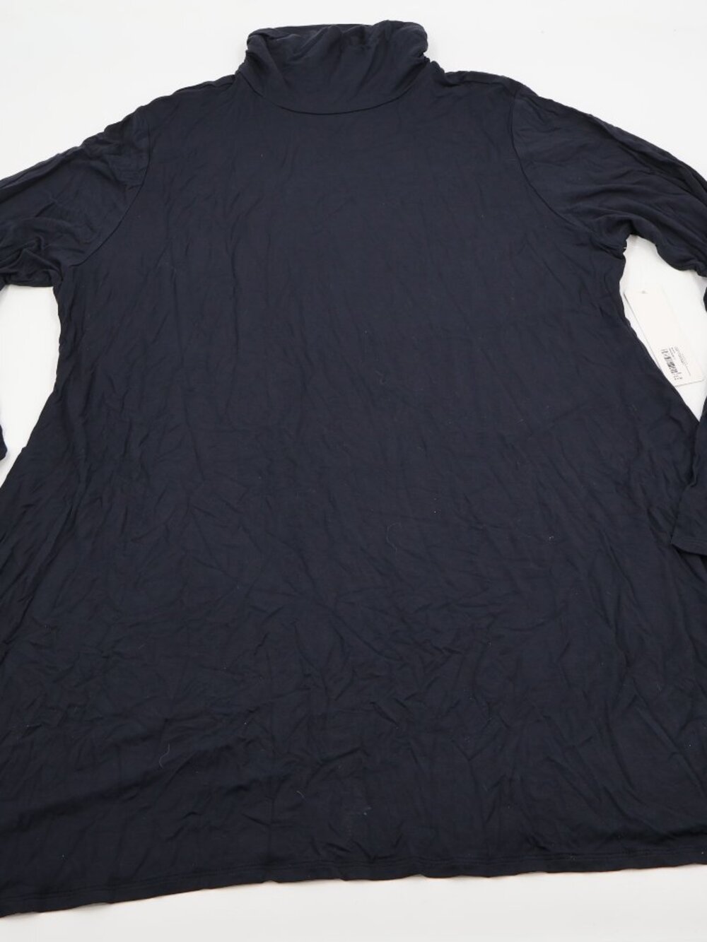 Soft Surroundings Timely Turtleneck Womens 1X Black A-Line Long Sleeve Top NEW